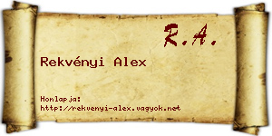 Rekvényi Alex névjegykártya